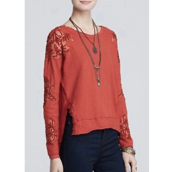 Free People Tops - Free People Outer Sunset Grandpa Lace Jersey Top